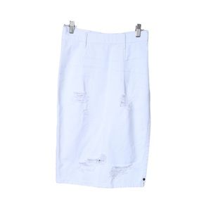 NWT One X One Teaspoon Made for Nasty Gal White Stretch Denim Distressed Skirt